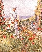 Childe Hassam Celia Thaxter in her Garden oil painting on canvas